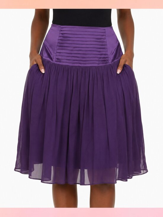 Doncaster Dresses & Skirts - Doncastero Women Skirt 6 Purple Silk Empire Waist Fairy Mini Lined Flowy